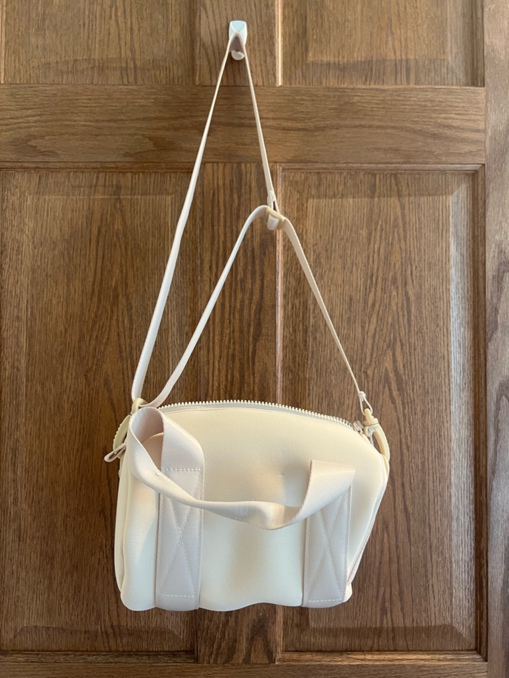 all in motion Cream Crossbody Bag with Top Handles